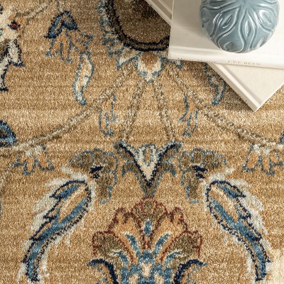 Ivory Serenity Blossom 4'x6' Easy-Care Synthetic Area Rug
