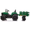 Jojoka 12V Kids Ride-On Tractor with Trailer, Electric Tractor with Dual Motors, LED Lights, USB/MP3, for Ages 3-6 - 3 of 4