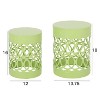 Infurnic Patio End Tables Modern Side Table Set Table Stylish Modern Design All-Season Use Standard Outdoor, Green, 13.75"*13.75"*18" - 3 of 4