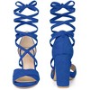 Perphy Women's Strappy Chunky Heels Lace Up Open Toe Sandal - 2 of 4