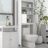 KWPZQEB Over The Toilet Rack, Farmhouse Storage Cabinet Over Toilet with 2 -Tier & 2 Barn Door, Freestanding Bathroom Storage Rack for Bathroom, White - 2 of 4