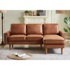 LOVMOR 82.2"L-Shape Sofa Couch with Chais Mid-Century Copper Nail on Arms,strong wooden leg and suede fabric design - 3 of 4