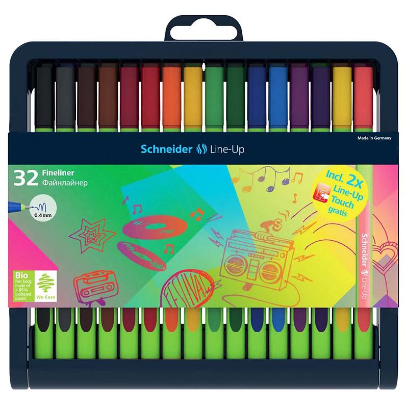 Schneider Line-Up Fineliners 0.4mm Point Assorted Colors 32/Pack (191091) PSY191091, 1 of 6