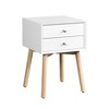 KTMBDW Nightstand with 2 Drawers,Modern Bedside Table with Metal Handles and Solid Wood Legs,Mid Century End Table for Living Room,Bedroom - 2 of 4