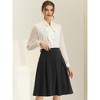 INSPIRE CHIC Women's Belted Waist Casual Knee Length Pleated A-Line Skirt - 3 of 4