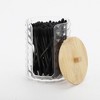 Unique Bargains Acrylic Bamboo Wood Cotton Swab Jar for Bath Clear Wood Color 1 Pc - 3 of 4