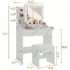 Vanity Desk with Mirror, Lights, Power Outlet, 3 Lighting Modes, 2 Drawers - 3 of 4