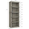 5 Tier Bookcase, Farmhouse Book Shelf with Storage, 67.4 Inch Tall Open Display Bookshelves - 2 of 4