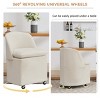 Modern Dining Chair Set Of 2,Chenille Dining Chair With Universal Wheels for Dining Room Or Living Room-Tanpinhause - 3 of 4