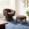 Sapphtopaz Modern Accent Chair with Footrest Upholstered Sofa Chair with Armrest & Backrest Lounge Accent Chair for Living Room, Bedroom - 3 of 4