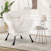 Costway Large Lazy Chair with Cozy Head Pillow Stylish Tufted Back & Seat Armrests Beige/Gray/Pink - 2 of 4