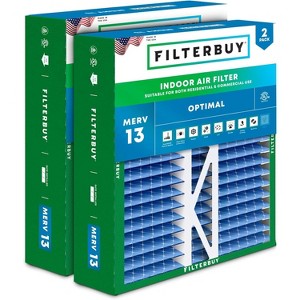 Filterbuy 16x22x5 Air Filter (2-Pack), Pleated MERV 13 Health Defense Replacement HVAC AC Furnace Filters for Amana, Coleman, Goodman, York, & More - 1 of 4