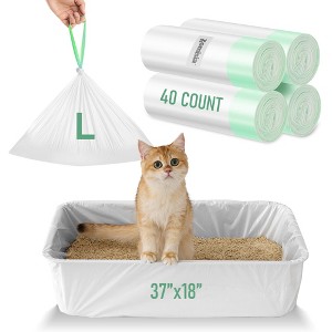 ZOMISIA Cat Litter Box Liners Large - Jumbo Litter Bags with Drawstring, heavy-duty & tear-resistant for easy cleanup,Unscented - 1 of 4