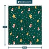 Christmas Gingerbread Throw Blanket | Green Holiday Christmas Fleece Blanket - 4 of 4