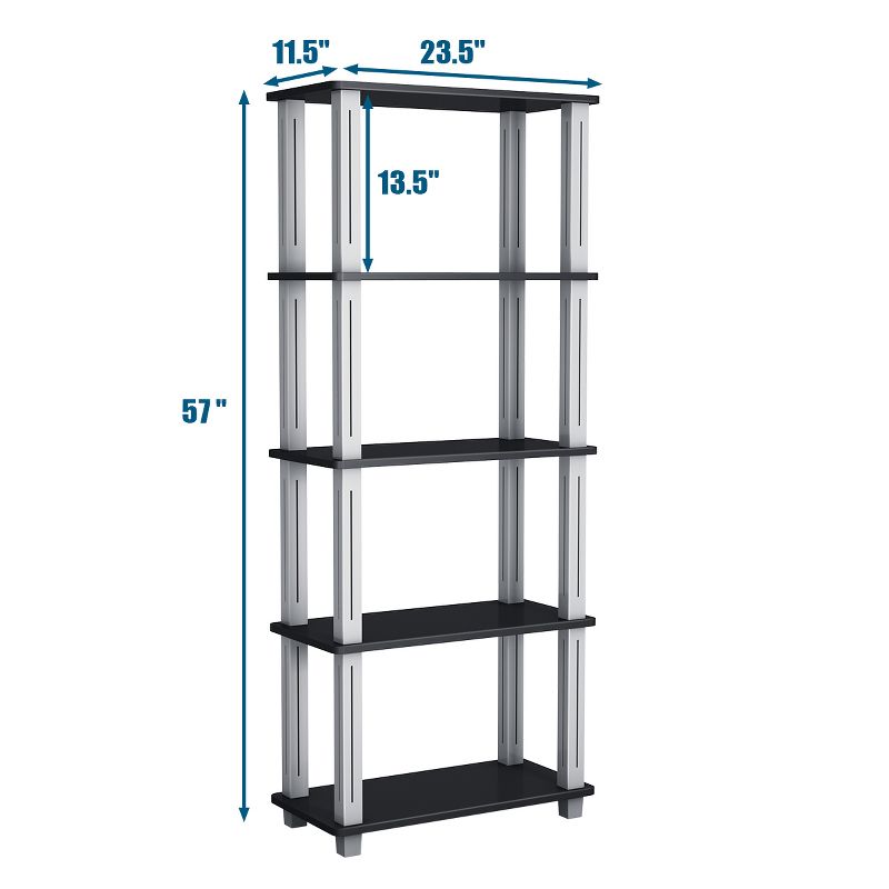 Tangkula 5-Tier Storage Rack Display Shelves Bookshelf for Home Office, 4 of 11