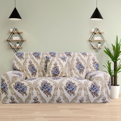 1 Pc Polyester Stretch Retro Flower Sofa Slipcovers - PiccoCasa