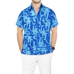 LA LEELA Men's Hawaiian Shirt Funny Beach Shirts Casual Button Down Short Sleeve Shirts for Men - 1 of 4