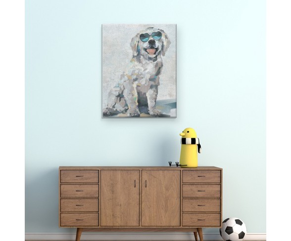 22"x28" Shady Pups III By Studio Arts Art On Canvas - Fine Art Canvas