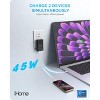 iHome 45W Ultra Slim Wall Charger, Dual USB-C Ports, GaN Technology, Folding Prongs, Travel Friendly, ETL Certified, Black - 2 of 4