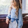 Hope & Henry Girls' Organic Long Sleeve Skater Sweater Dress with Bow, Twilight Intarsia, 10 - 3 of 4