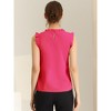 INSPIRE CHIC Women's Ruffled Curved Hem Business Office Vintage Sleeveless Blouse - 4 of 4