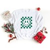 Simply Sage Market Women's Graphic Sweatshirt Checkered Christmas Smiley - 2 of 2