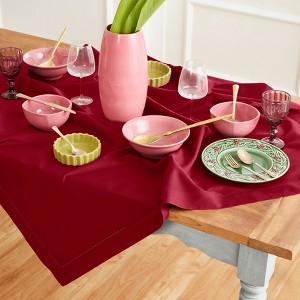 Solino Home Cotton and Linen Hemstitch Table Throw - 1 of 4