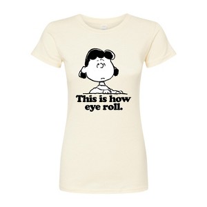 Women's - Peanuts - Lucy This Is How Eye Roll Juniors Fitted Graphic T-Shirt - 1 of 4