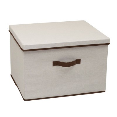 Household Essentials Wide Storage Box With Lid Natural With Brown Trim   GUEST Cfdf2aea 459b 4ca5 B0cd A25fde7029a3