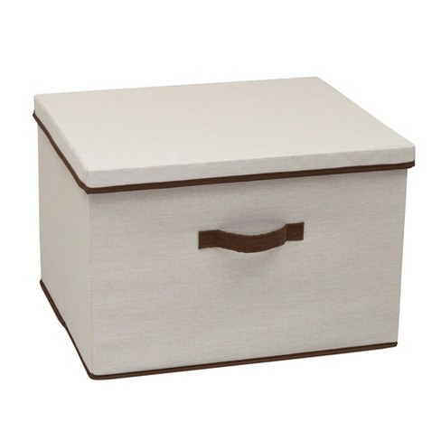 Household Essentials Wide Storage Box With Lid Natural With Brown ...
