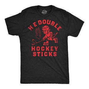 Mens Funny T Shirts H E Double Hockey Sticks Sarcastic Devil Graphic Novelty Hell Tee For Men - Crazy Dog Men's T Shirt - 1 of 4