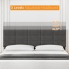 Modern Platform Bed Frame, Linen Upholstered Bed Frame with Adjustable Height Headboard and Strong Wooden Slats, No Box Spring Needed - 3 of 4
