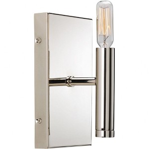Progress Lighting Draper 1-Light Bath Wall Light, Polished Nickel, Candelabra Socket, Mid-Century Modern Design Collection - 1 of 1