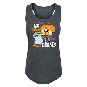 Women's - SpongeBob SquarePants - No Tricks Just Treats Graphic Racerback Tank - 1 of 4