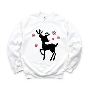 Simply Sage Market Women's Graphic Sweatshirt Rudolph Reindeer - 1 of 4
