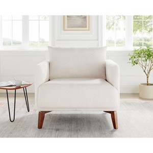 VANOMi 37'' Boucle Upholstered Armchair with Wood Legs - 1 of 4