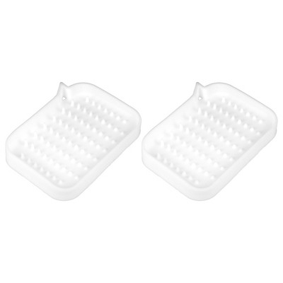 Unique Bargains Soap Dish Soap Cleaning Storage Keep Soap Dry for Bathroom  Silicone 8.98''x3.54'' 1Pcs Black