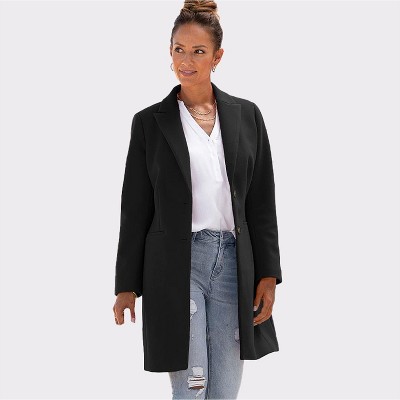 Women's Long Button Up Coat - LASCANA