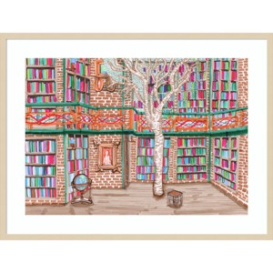 41" x 31" Tree Library by Charlotte Orr Wood Framed Wall Art Print - Amanti Art: Pine Print, Tween Decor - 1 of 4