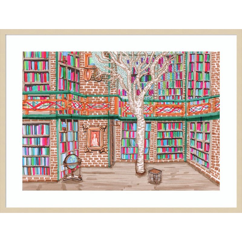 41&#34; x 31&#34; Tree Library by Charlotte Orr Wood Framed Wall Art Print - Amanti Art, 1 of 9