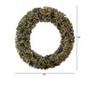 Nearly Natural 6’ Giant Flocked Christmas Wreath with Pinecones, 600 Clear LED Lights and 1000 Bendable Branches - 2 of 4