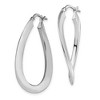 Black Bow Jewelry 2mm Bent Oval Hoop Earrings in 14k White Gold, 38mm (1 1/2 Inch) - 2 of 4