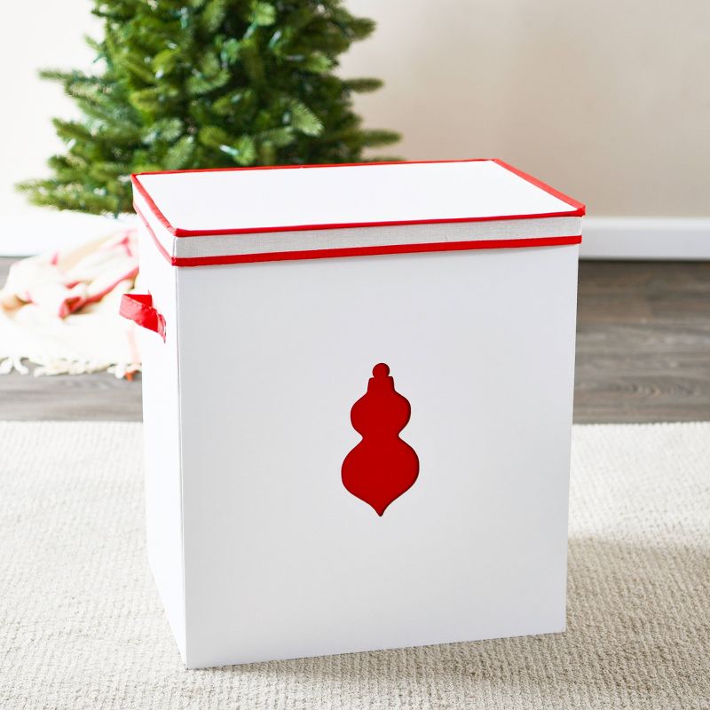 Household Essentials Ornament Storage Chest with 48 Pockets Red, 6 of 15