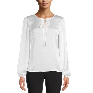 Kasper Womens Tie Neck Pullover Blouse - 1 of 1