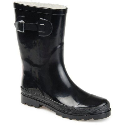 Journee Collection Womens Seattle Block Heel Rain Boots Black 6 Target