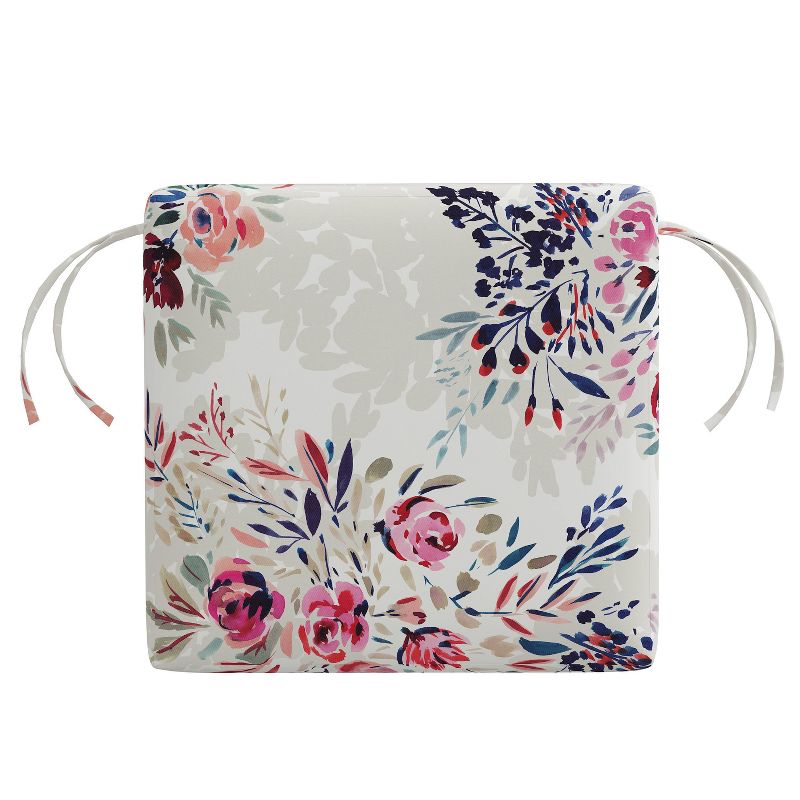 18&#34; x 18&#34; Outdoor Seat Cushion Bianca Floral - Skyline Furniture, Weather-Resistant, UV-Protected, Handmade in Illinois, 1 of 7