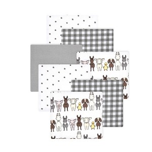 Little Treasure Hudson Baby Cotton Poly Flannel Receiving Blankets 7Pk Multipack - 1 of 2