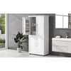 ORRD White Bathroom Storage Cabinet with 4 Doors, Tall Freestanding Floor Cabinet with Adjustable Shelves, Bathroom Organizer Unit - 3 of 4