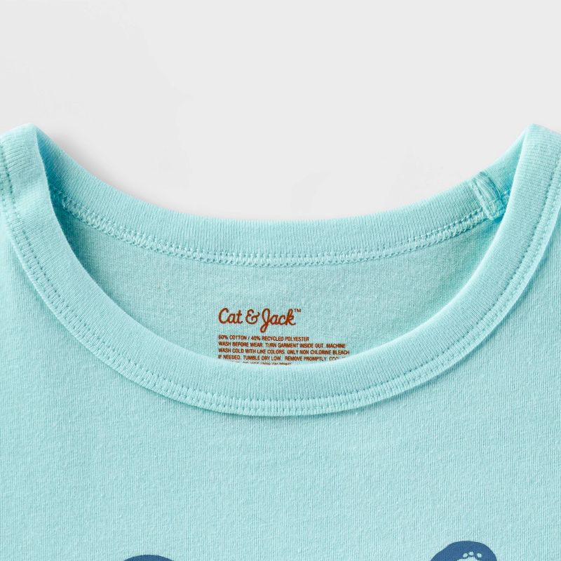 Kids&#39; Short Sleeve Ice Cream Squid Graphic T-Shirt - Cat &#38; Jack&#8482; Turquoise Blue, 4 of 5