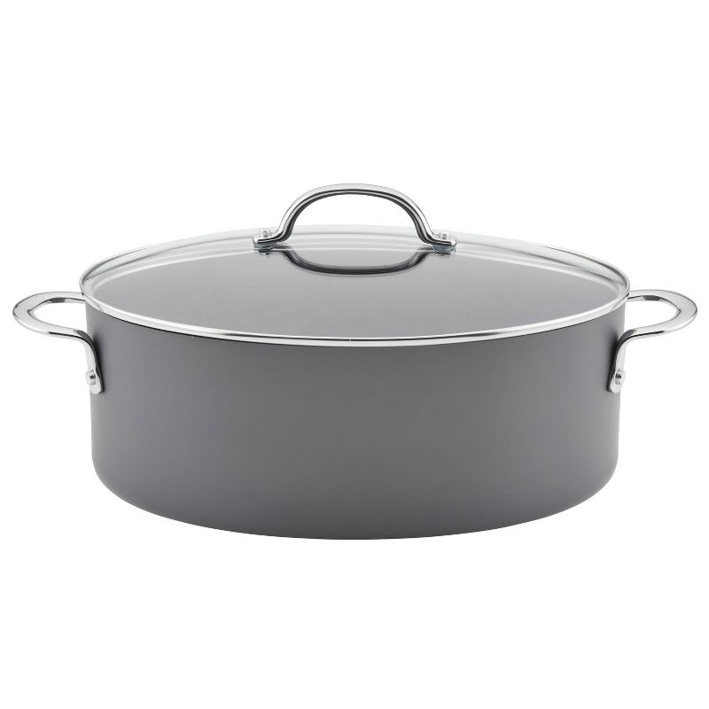 Rachael Ray 8qt Hard Anodized Nonstick Oval Pasta Pot and Braiser Gray, 1 of 10